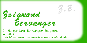 zsigmond bervanger business card